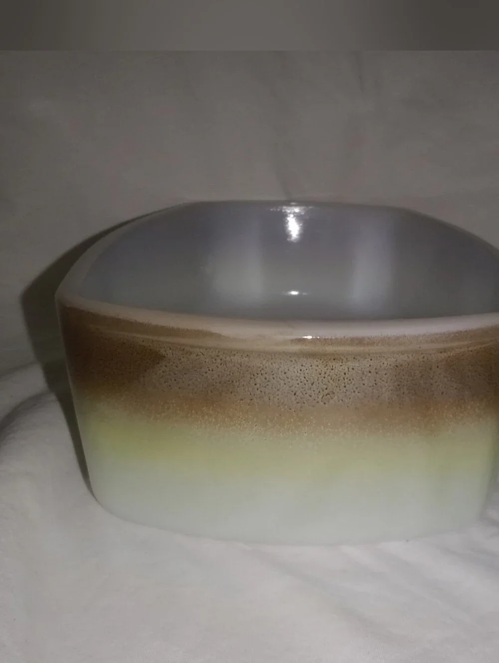 Vintage Federal Glass Mesa Moss Bread Loaf Pan 9 3/4